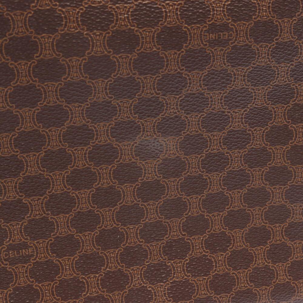 Celine Brown Leather Macadam Shoulder Canvas Bag - Picture 7 of 9